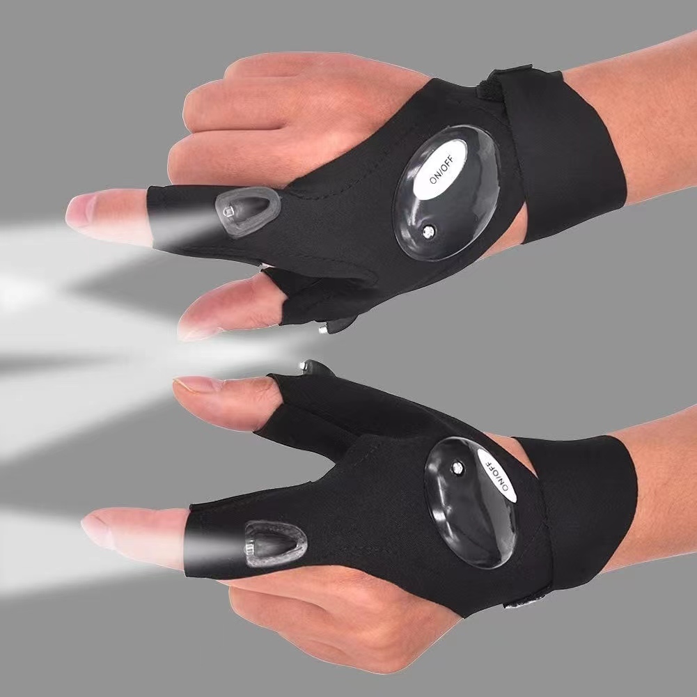 Spearfishing Glove - Перчатки без пальцев, светодиодный фонарик, водонепроницаемый